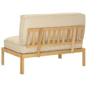 Set di divani Beige 120 x 80 x 69 cm Legno di Acacia Massello 3418209