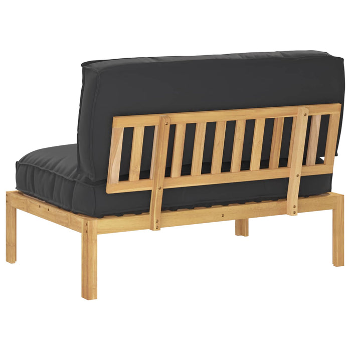 Set di divani Nero 120 x 80 x 69 cm Legno di Acacia Massello 3418210