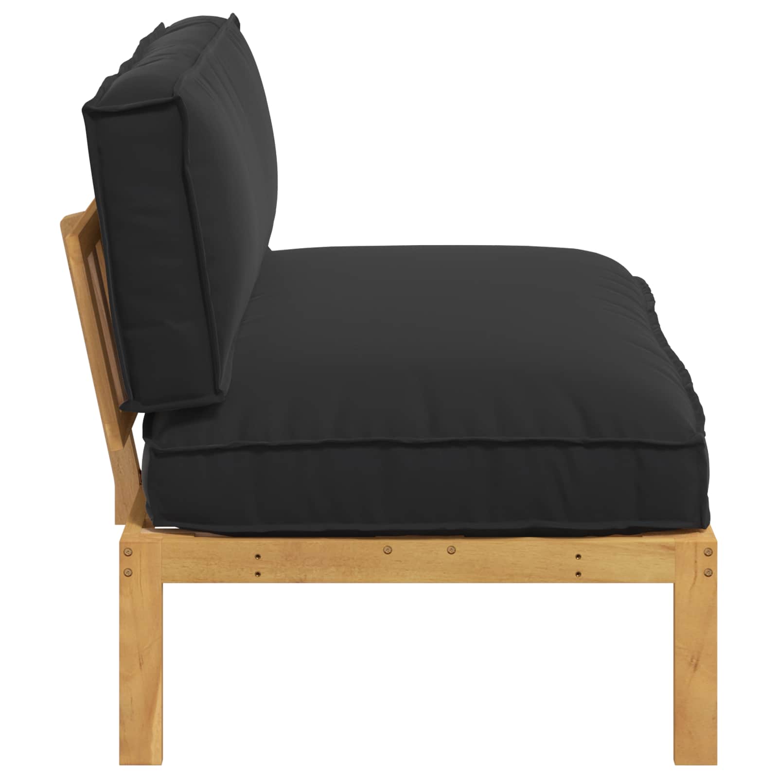 Set di divani Nero 120 x 80 x 69 cm Legno di Acacia Massello 3418210