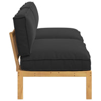 Set di divani Nero 240 x 80 x 69 cm Legno di Acacia Massello 3418230