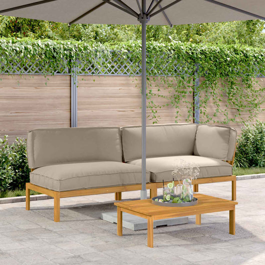 Set di divani con cuscino 3 pcs Talpa Legno di Acacia Massello 3418479