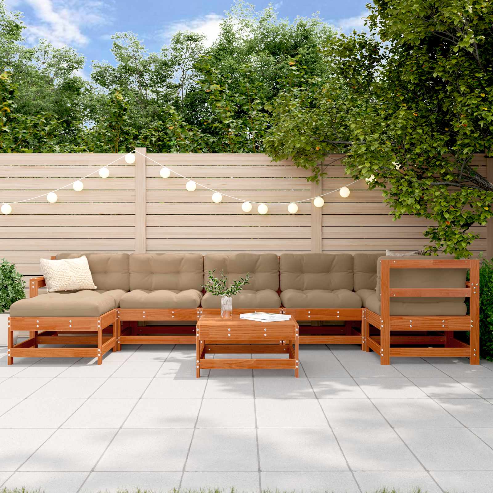 Set Lounge da Giardino 8 pcs Marrone Cera 3418120