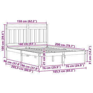 Struttura del letto 2 pcs Marrone cerato 160 x 200 cm 3418135