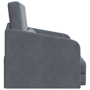 Divano Letto Pieghevole Grigio scuro 65 x 80 x 83 cm Velluto 42030498