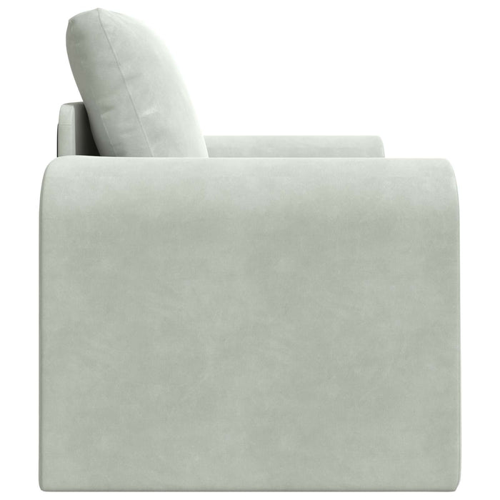 Divano Letto Pieghevole Grigio chiaro 98 x 71 x 83 cm Velluto 42030503