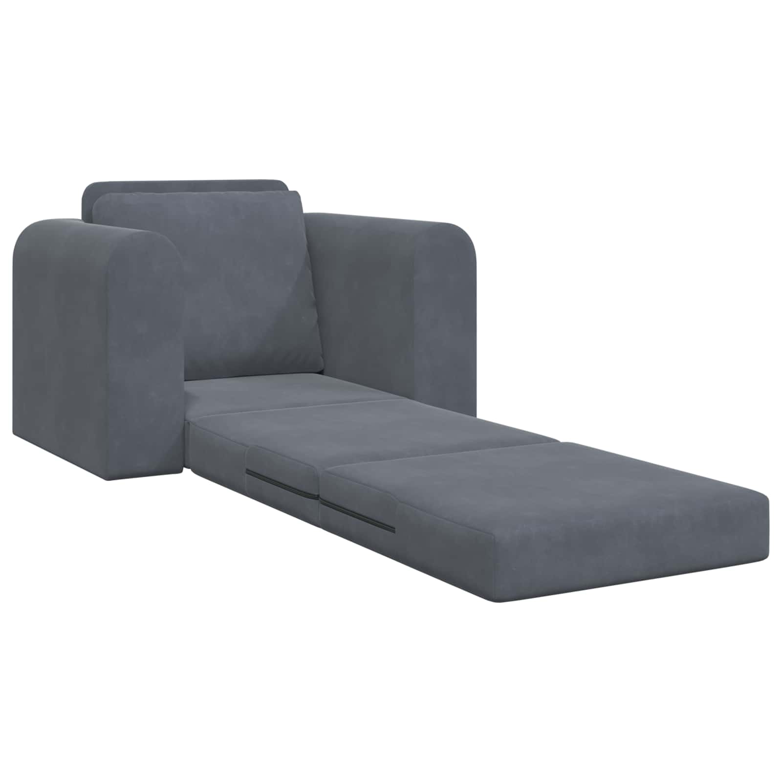 Divano Letto Pieghevole Grigio scuro 98 x 71 x 83 cm Velluto 42030504