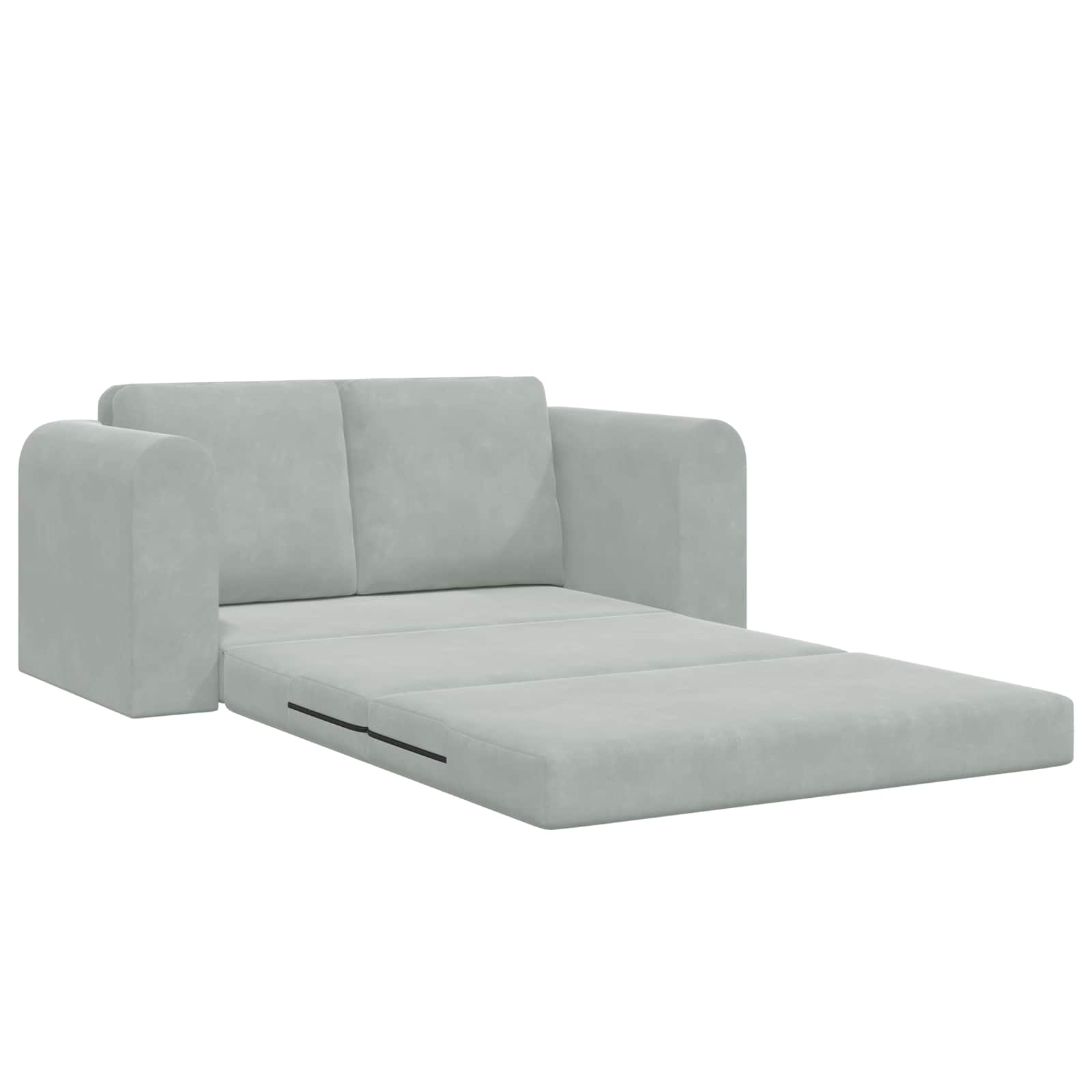 Divano Letto Pieghevole Grigio chiaro 148 x 71 x 83 cm Velluto 42030509
