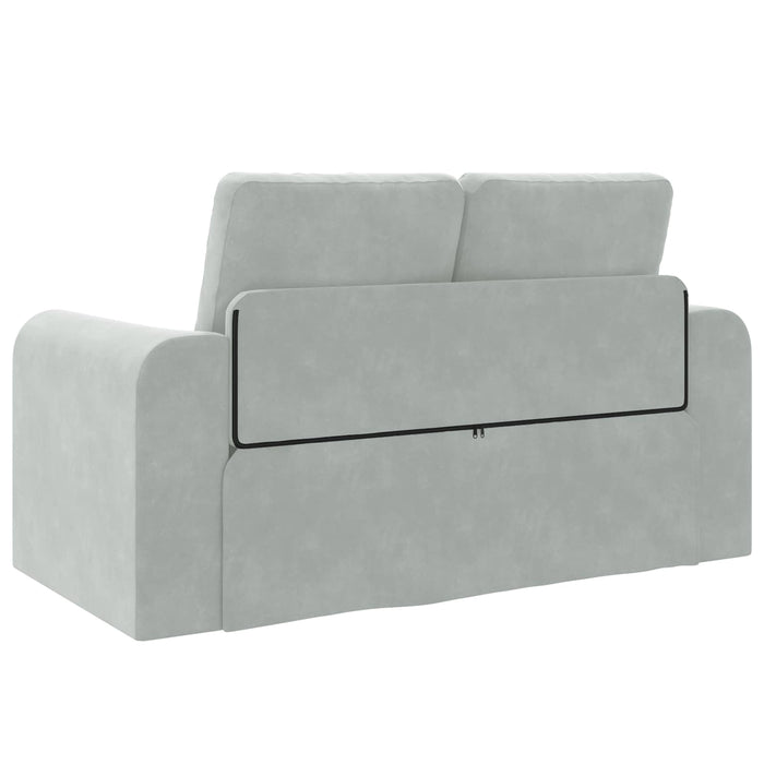 Divano Letto Pieghevole Grigio chiaro 148 x 71 x 83 cm Velluto 42030509