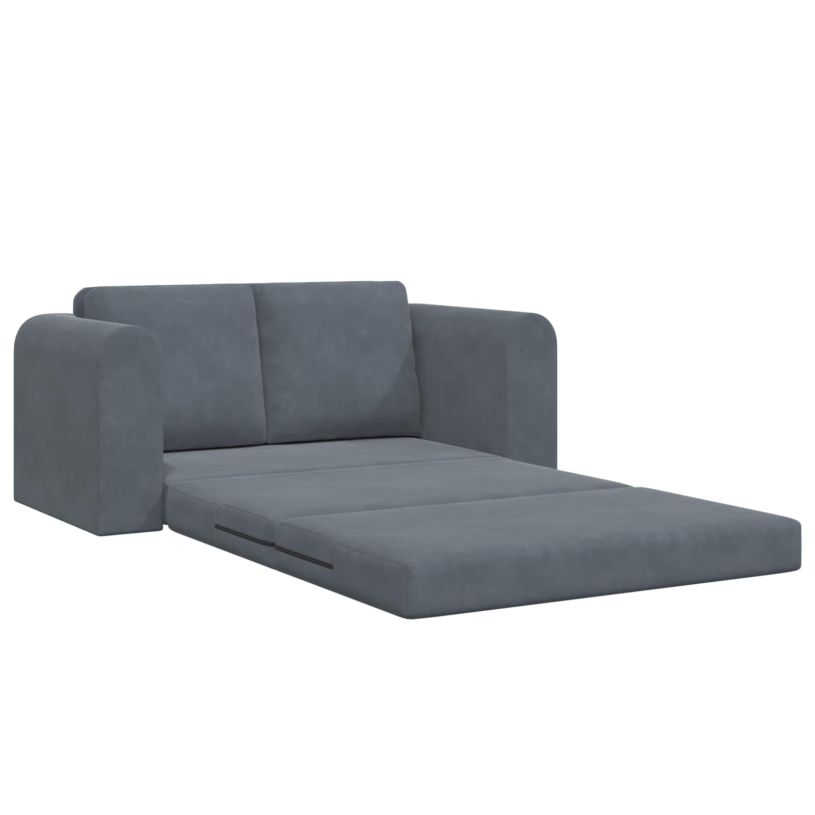 Divano Letto Pieghevole Grigio scuro 148 x 71 x 83 cm Velluto 42030510