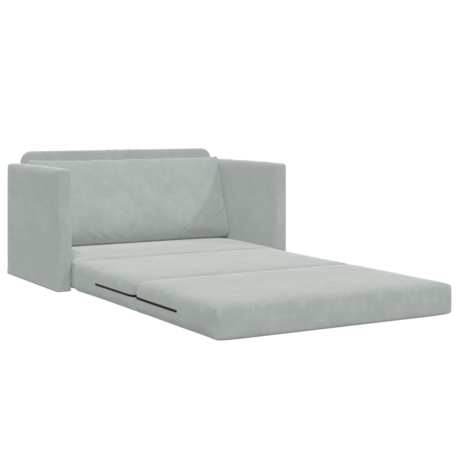 Divano Letto Pieghevole Grigio chiaro 124 x 71 x 78 cm Velluto 42030515