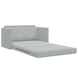 Divano Letto Pieghevole Grigio chiaro 124 x 71 x 78 cm Velluto 42030515