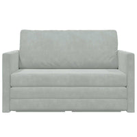 Divano Letto Pieghevole Grigio chiaro 124 x 71 x 78 cm Velluto 42030515