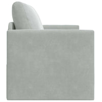 Divano Letto Pieghevole Grigio chiaro 124 x 71 x 78 cm Velluto 42030515