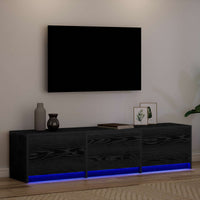 Mobile TV Rovere Nero 165 x 34 x 40 cm Legno multistrato 8006552