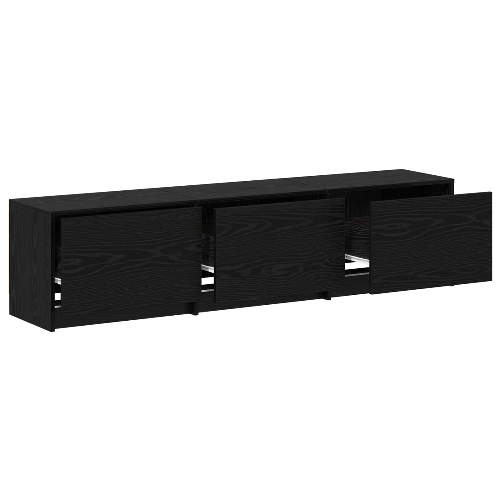 Mobile TV Rovere Nero 165 x 34 x 40 cm Legno multistrato 8006552
