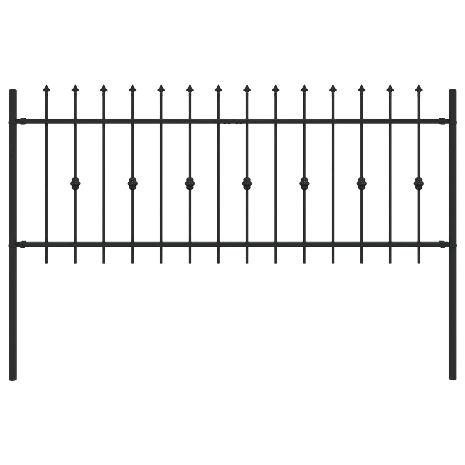 Recinzione a punte Nero 200 x 130 cm 42030081