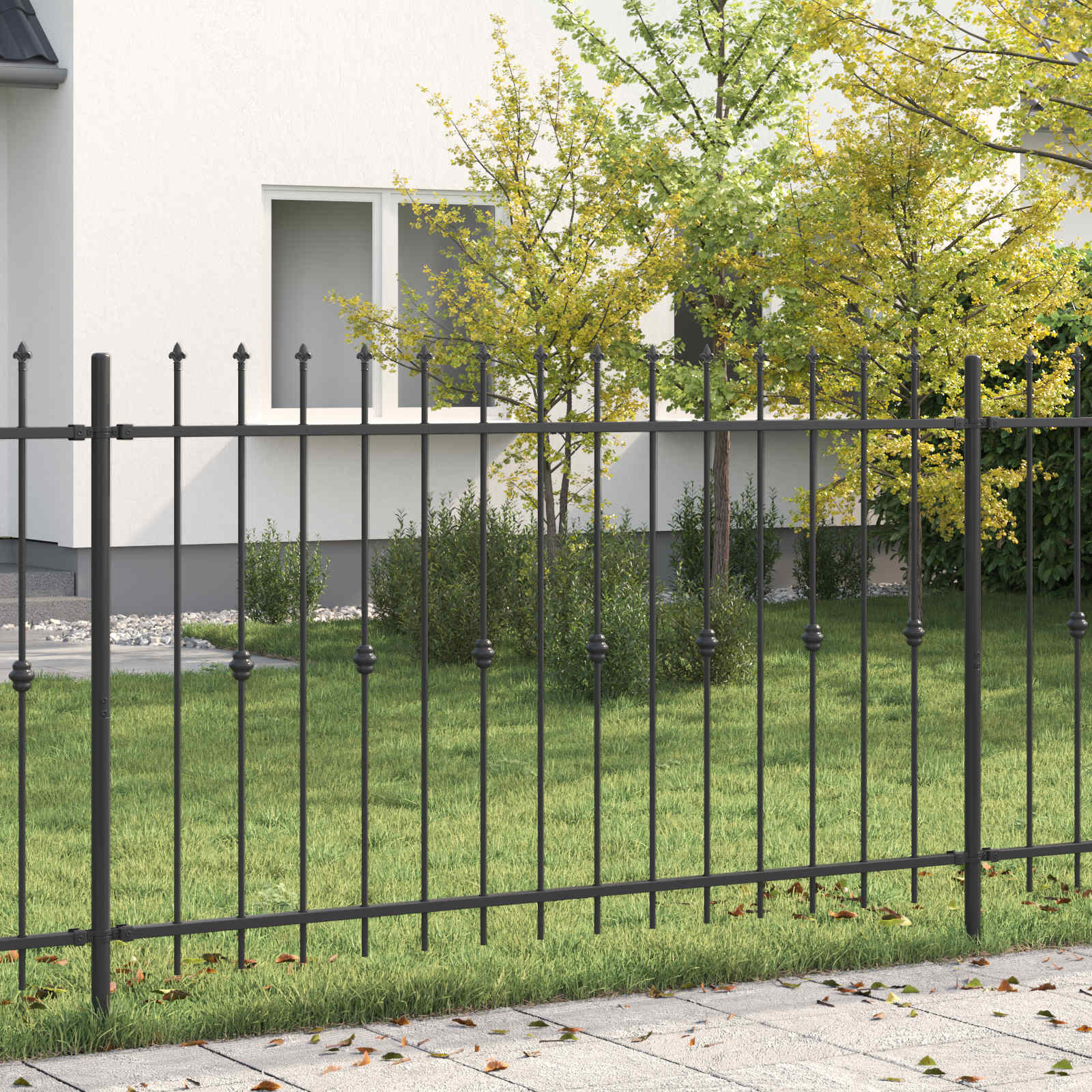 Recinzione a punte Nero 200 x 130 cm 42030083