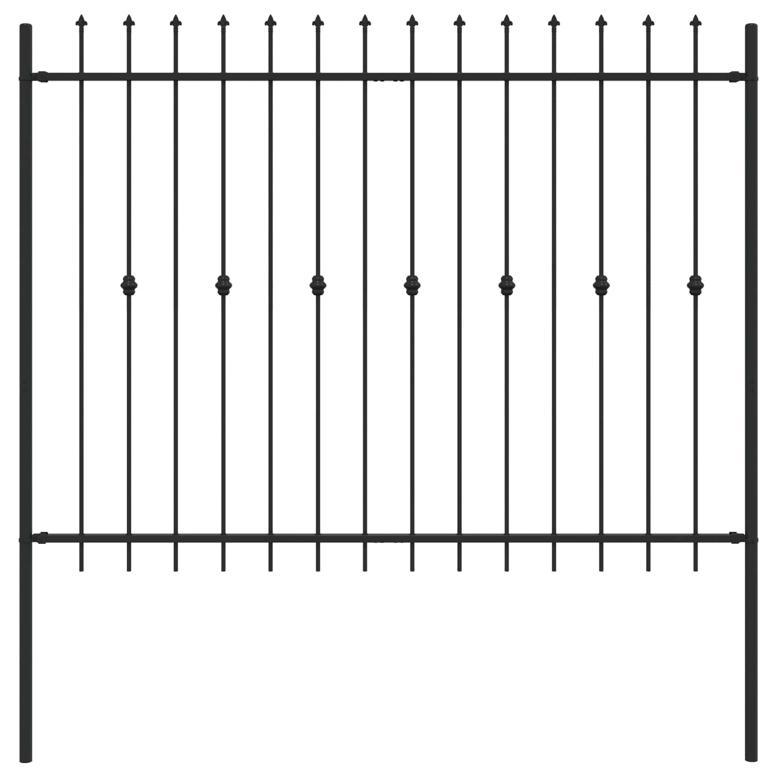 Recinzione a punte Nero 200 x 200 cm 42030084