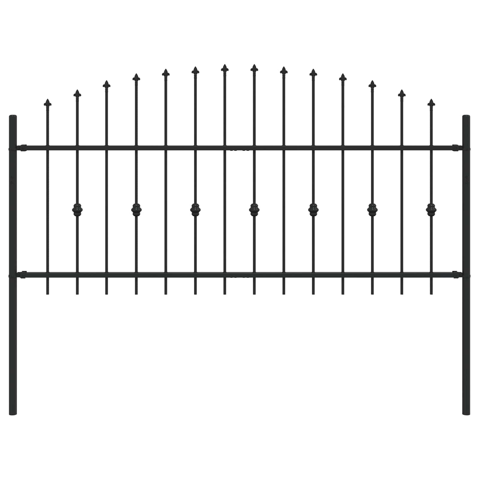 Recinzione a punte Nero 200 x 130 cm 42030086