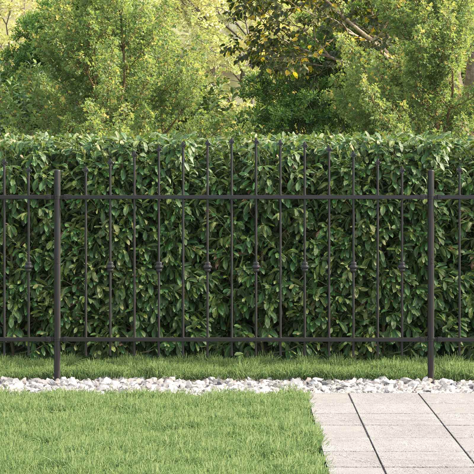 Recinzione a punte Nero 200 x 150 cm 42030087