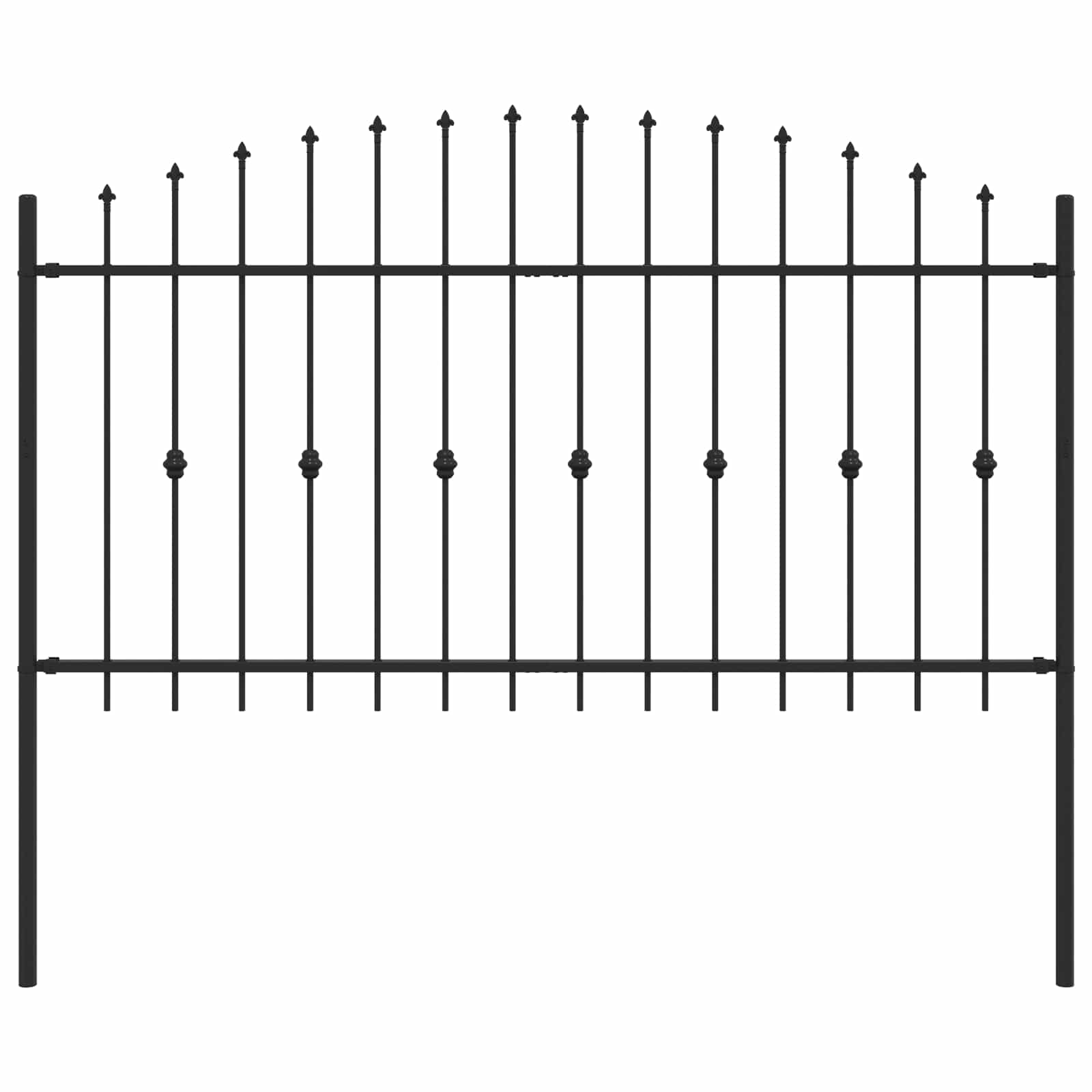 Recinzione a punte Nero 200 x 150 cm 42030087
