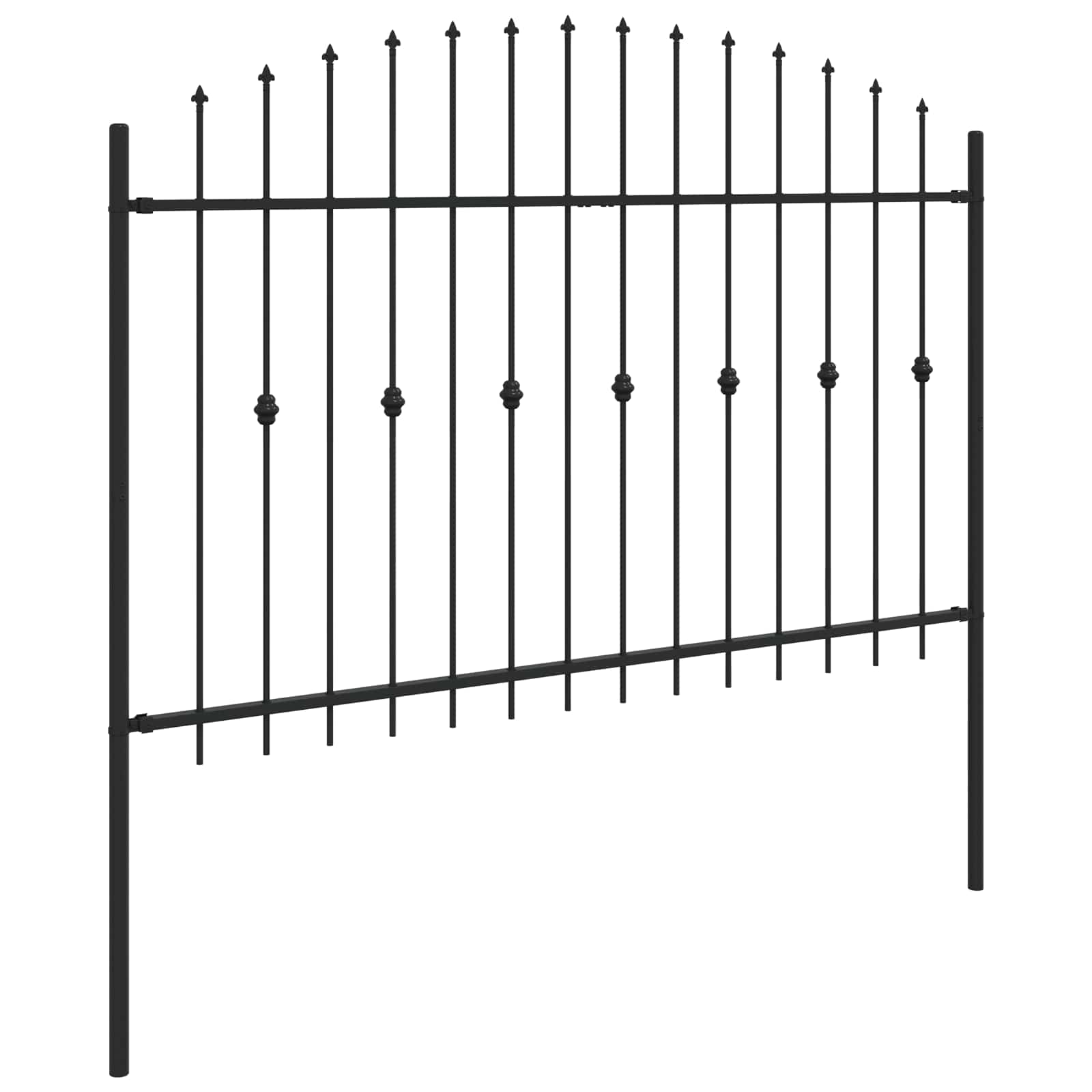 Recinzione a punte Nero 200 x 130 cm 42030088