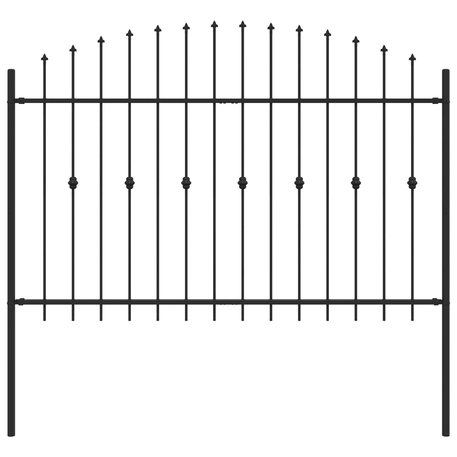 Recinzione a punte Nero 200 x 130 cm 42030088