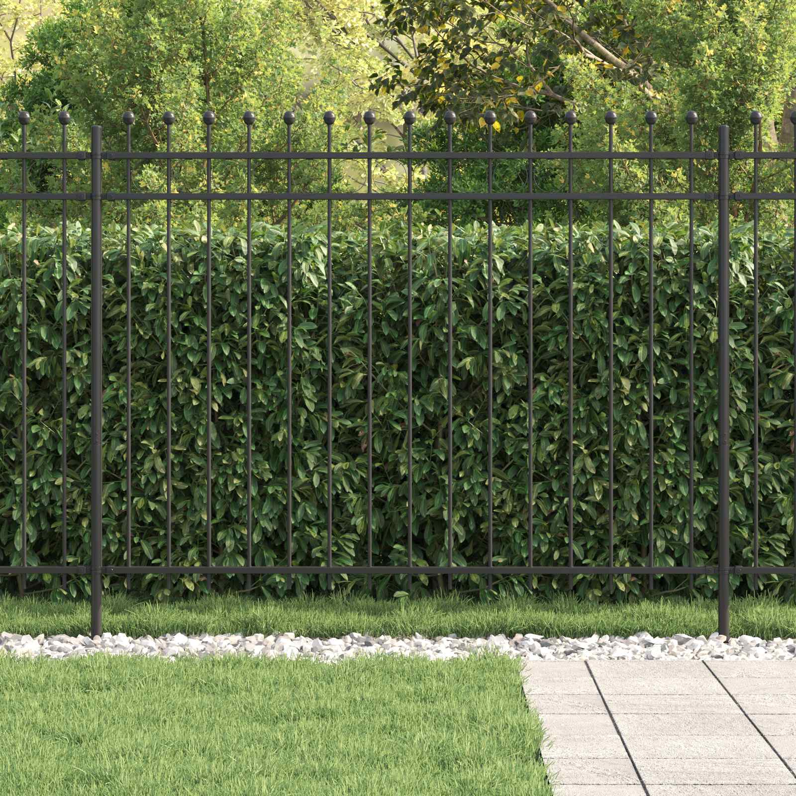 Recinzione a Cerchio Nero 200 x 200 cm 42030099