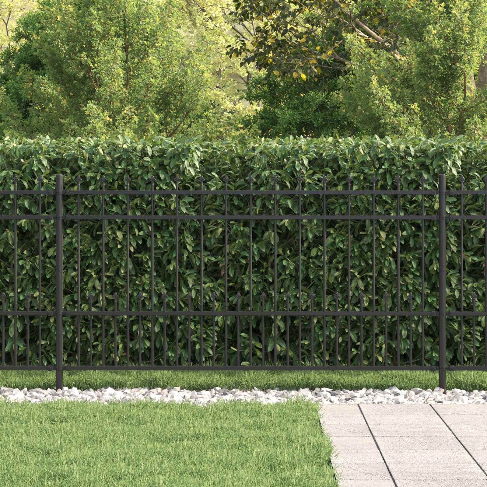 Recinzione a anello con picchetti Nero 200 x 150 cm 42030107