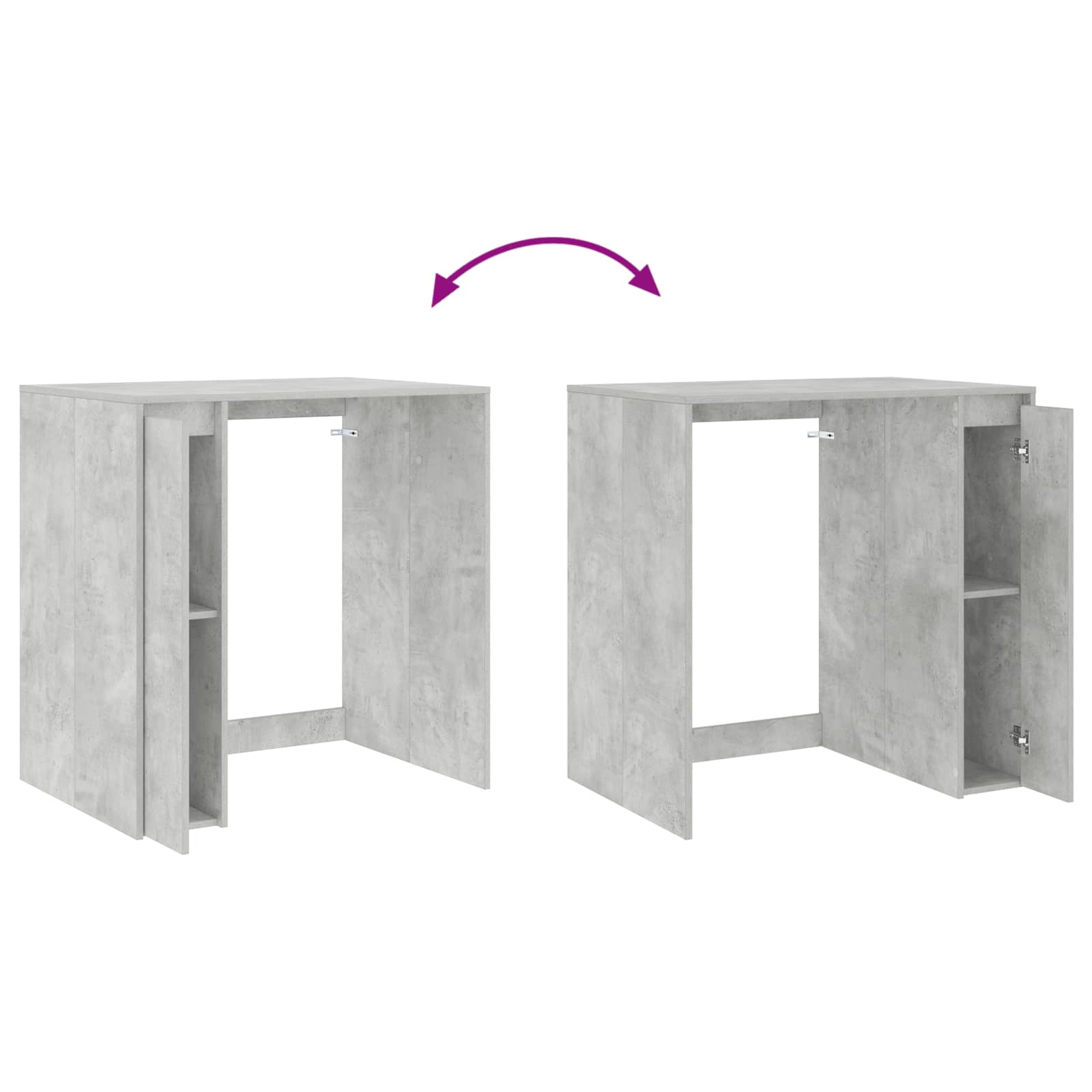 Mobiletto per lavatrice con porta Calcestruzzo 87 x 60 x 89 cm 8006803