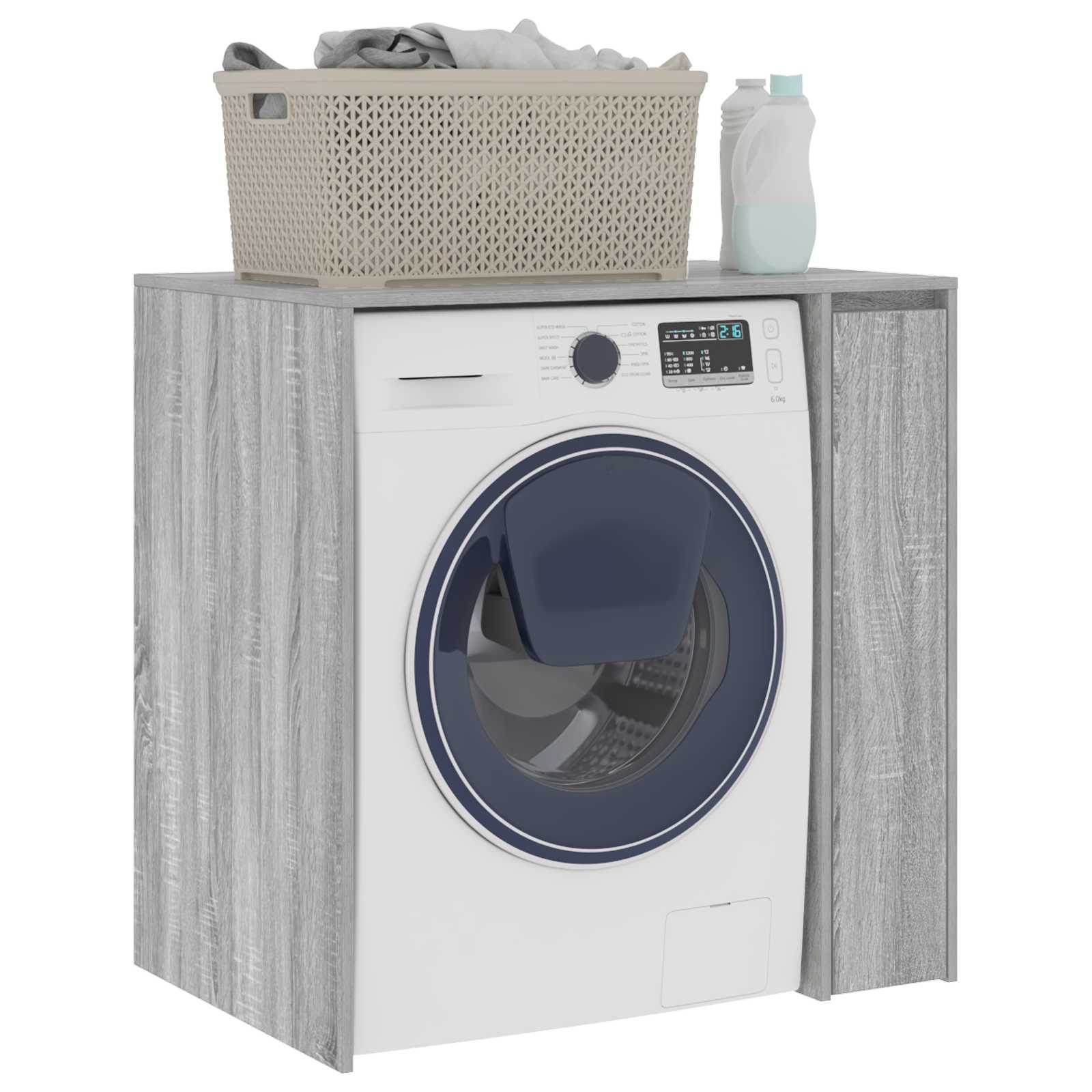 Mobiletto per lavatrice con porta Grigio Sonoma 87 x 60 x 89 cm 8006805