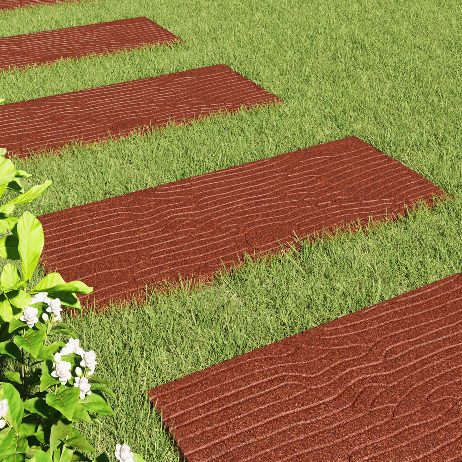 Pietra da Passo 6 pcs Rosso 60,5 x 25 x 2 cm Gomma 42030079