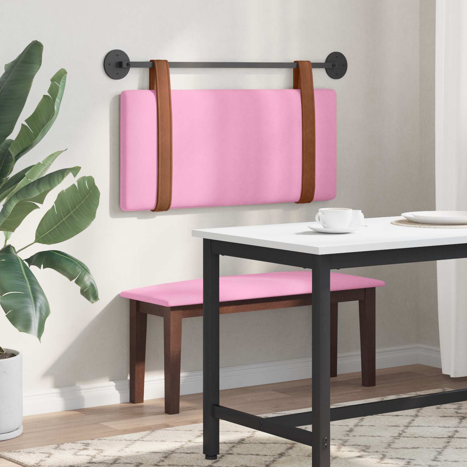Testata appesa Tinta unita Rosa 80 x 40 cm Legno multistrato 42031343
