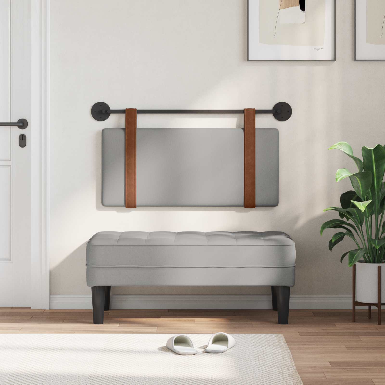 Testata appesa Grigio Nuvola 90 x 40 cm Legno multistrato 42031362