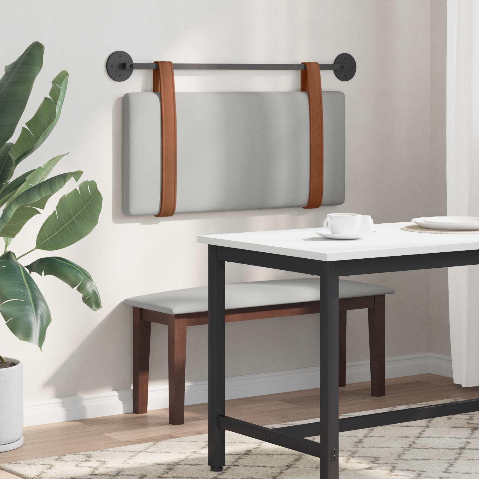 Testata appesa Grigio Nuvola 90 x 40 cm Legno multistrato 42031362
