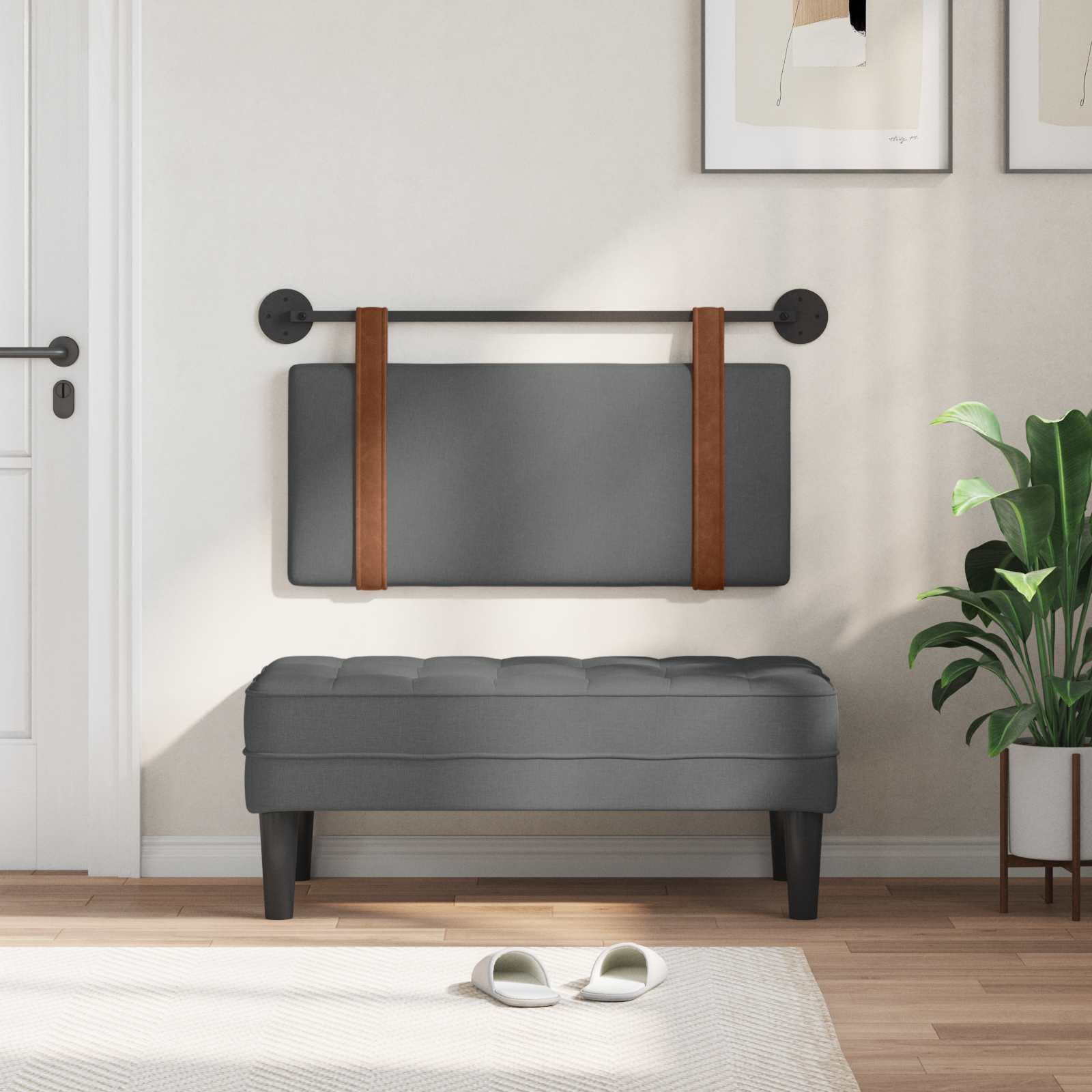 Testata appesa Grigio scuro 90 x 40 cm Legno multistrato 42031364