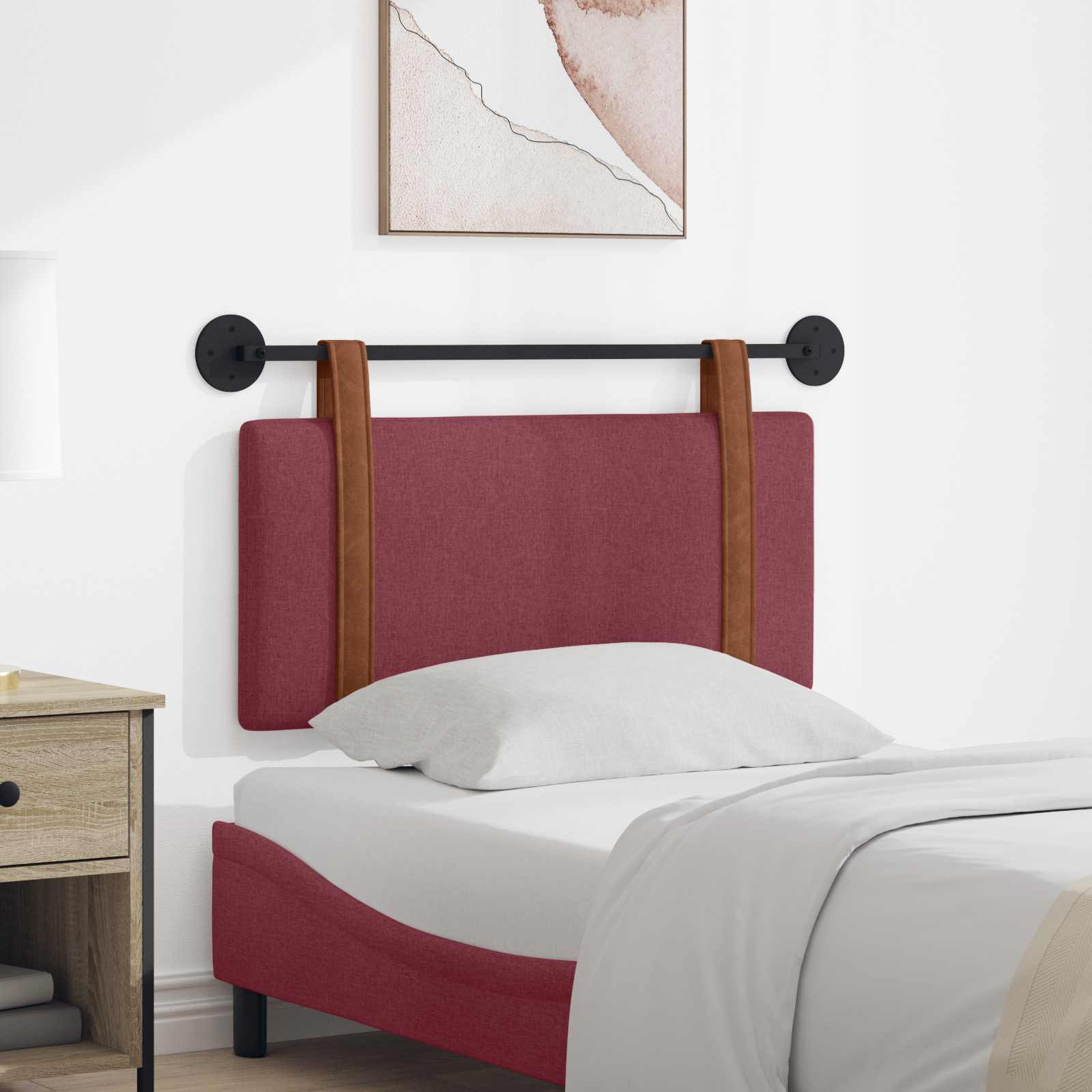 Testata appesa Rosso Vino 90 x 40 cm Legno multistrato 42031366