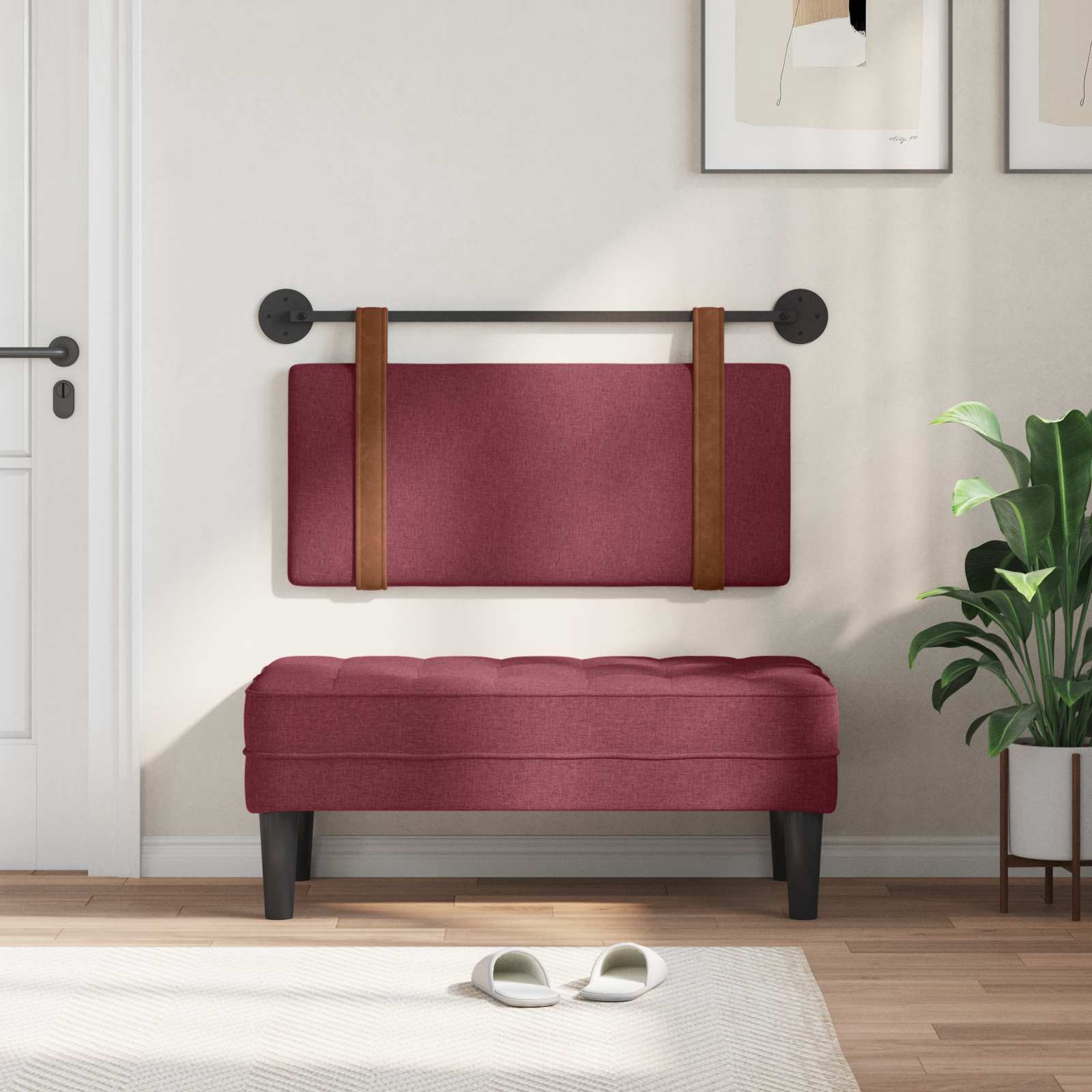 Testata appesa Rosso Vino 90 x 40 cm Legno multistrato 42031366