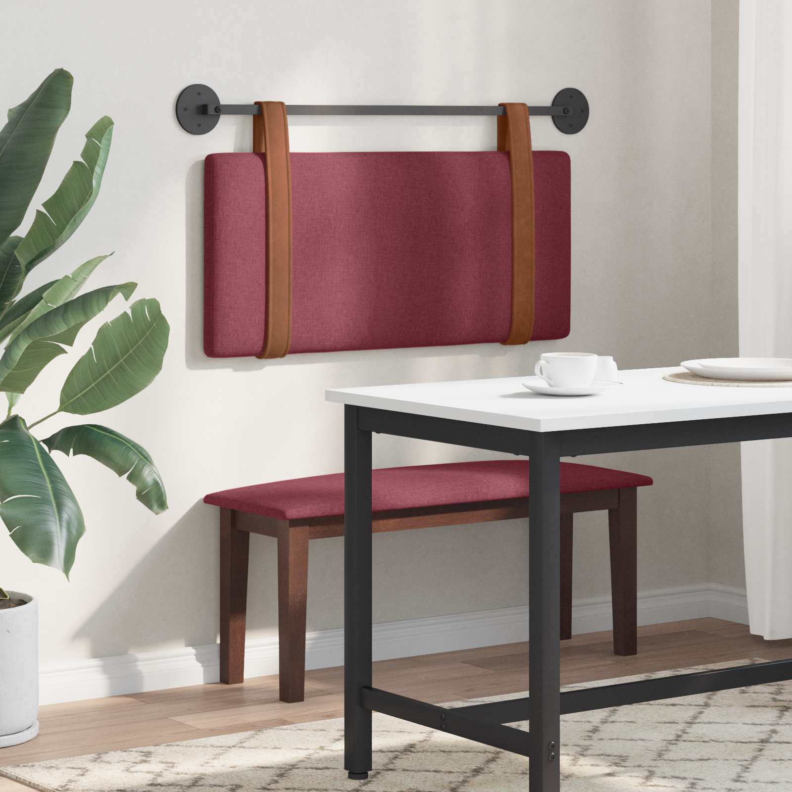 Testata appesa Rosso Vino 90 x 40 cm Legno multistrato 42031366