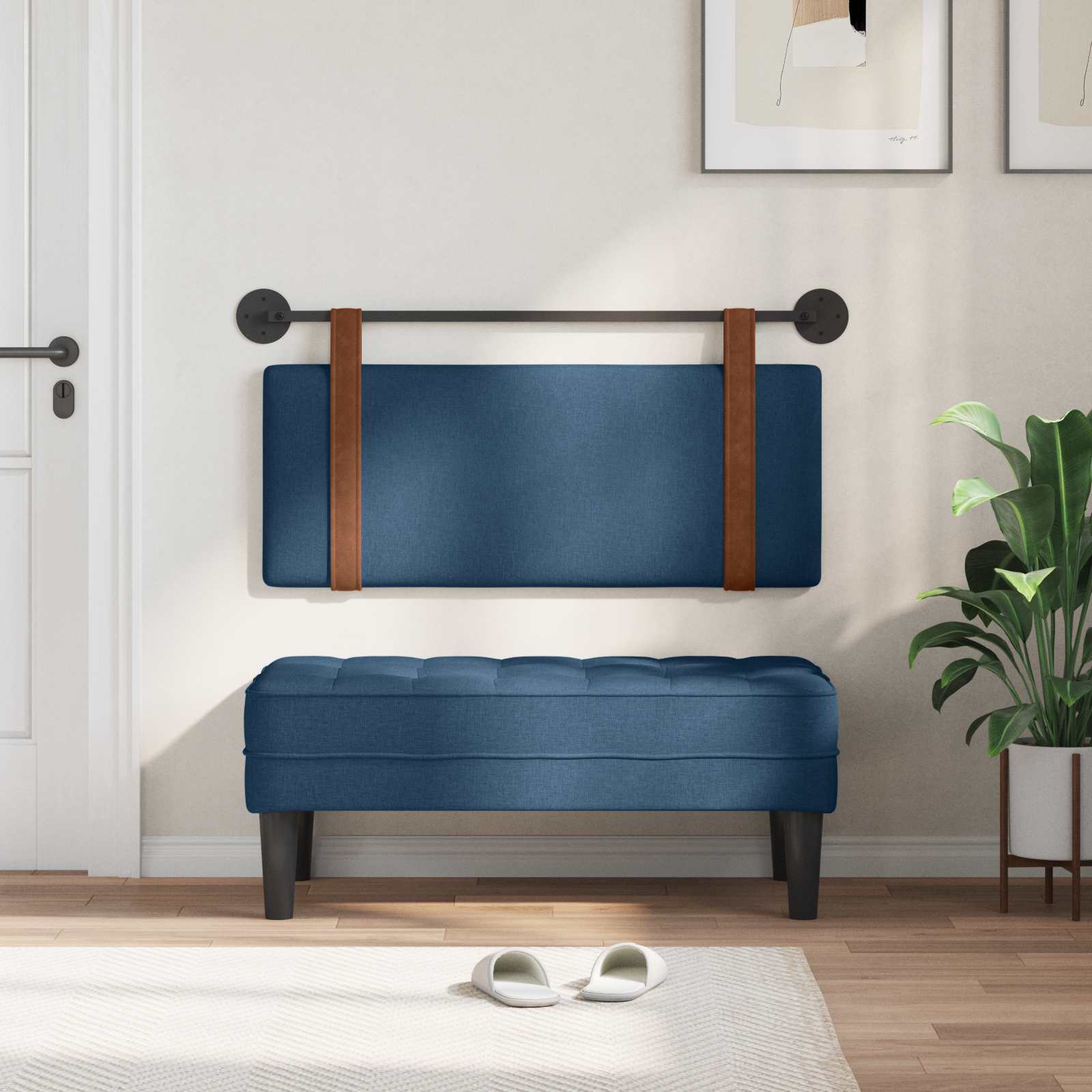 Testata appesa Tinta unita Blu 100 x 40 cm Legno multistrato 42031401