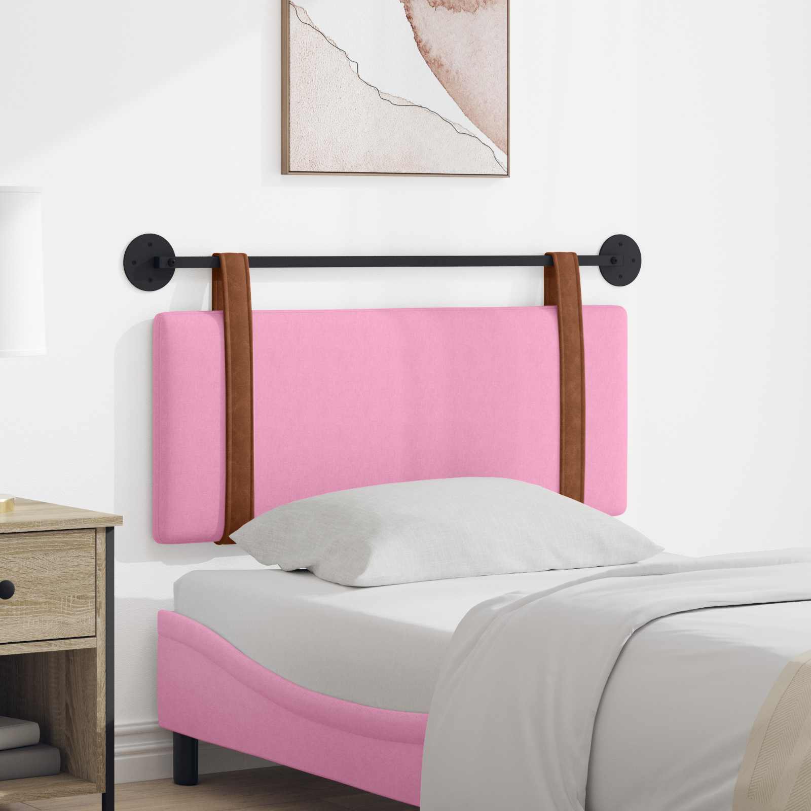 Testata appesa Tinta unita Rosa 100 x 40 cm Legno multistrato 42031403