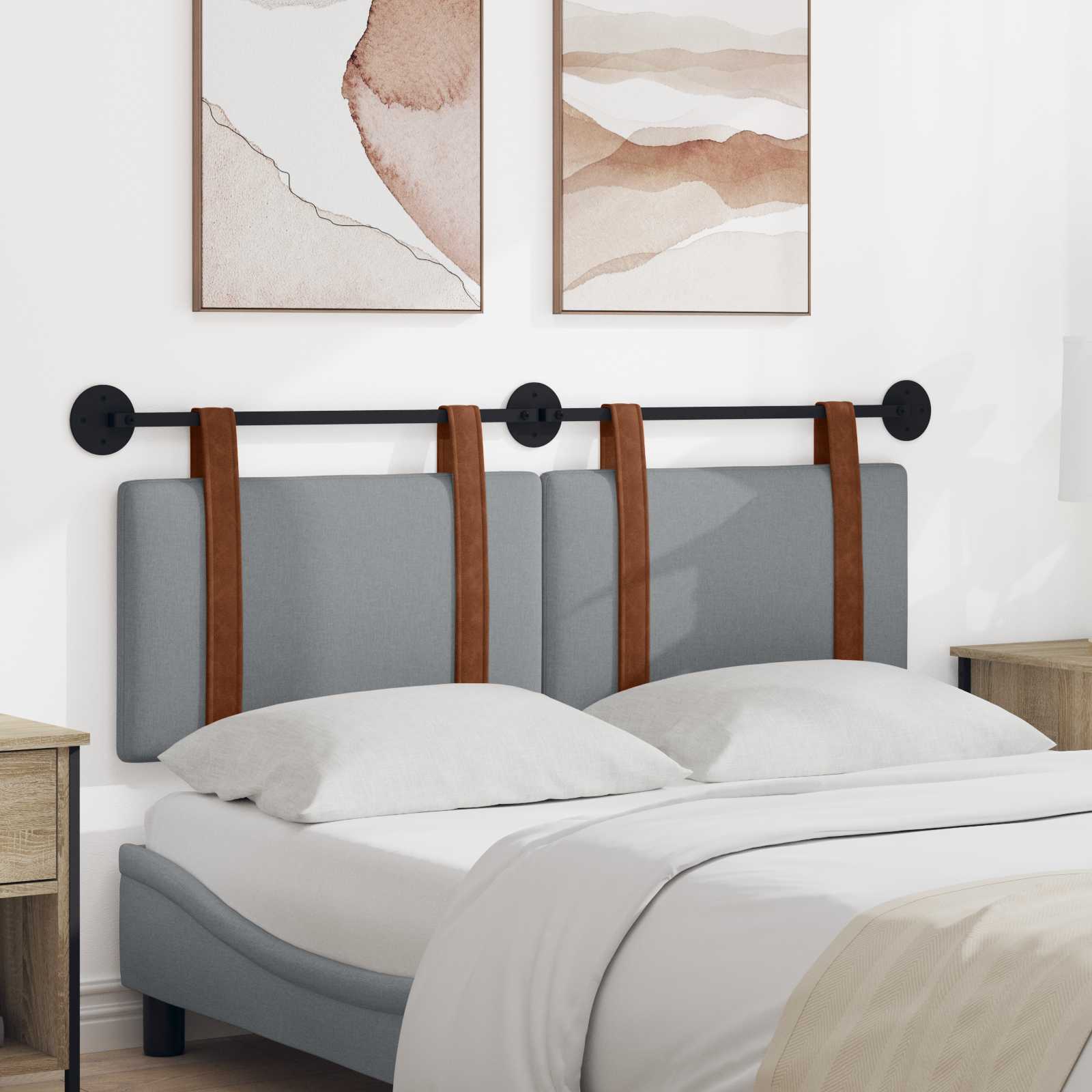 Testata appesa Grigio chiaro 120 x 40 cm Legno multistrato 42031423