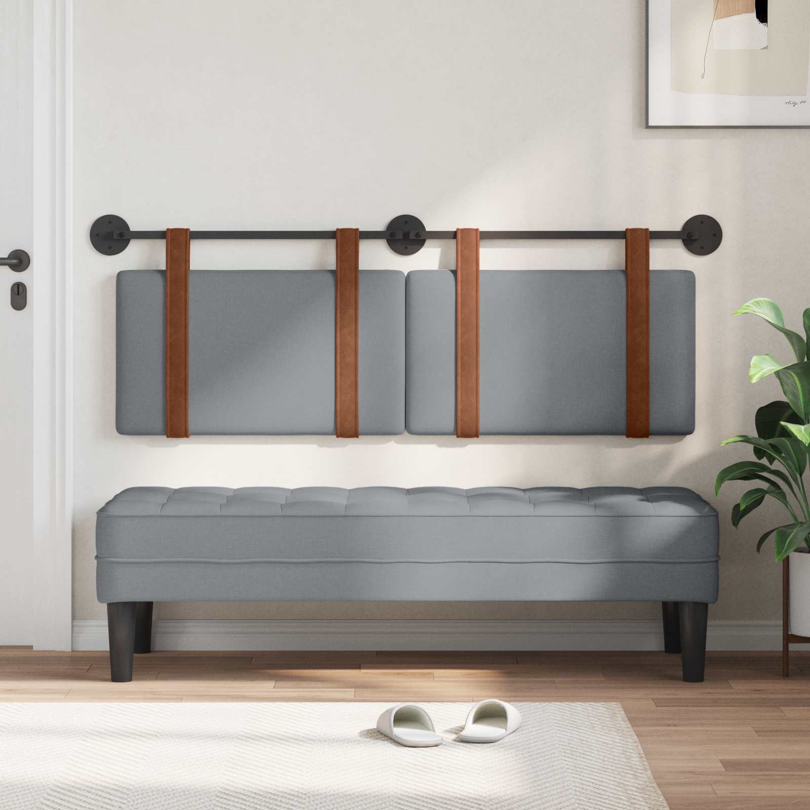 Testata appesa Grigio chiaro 120 x 40 cm Legno multistrato 42031423