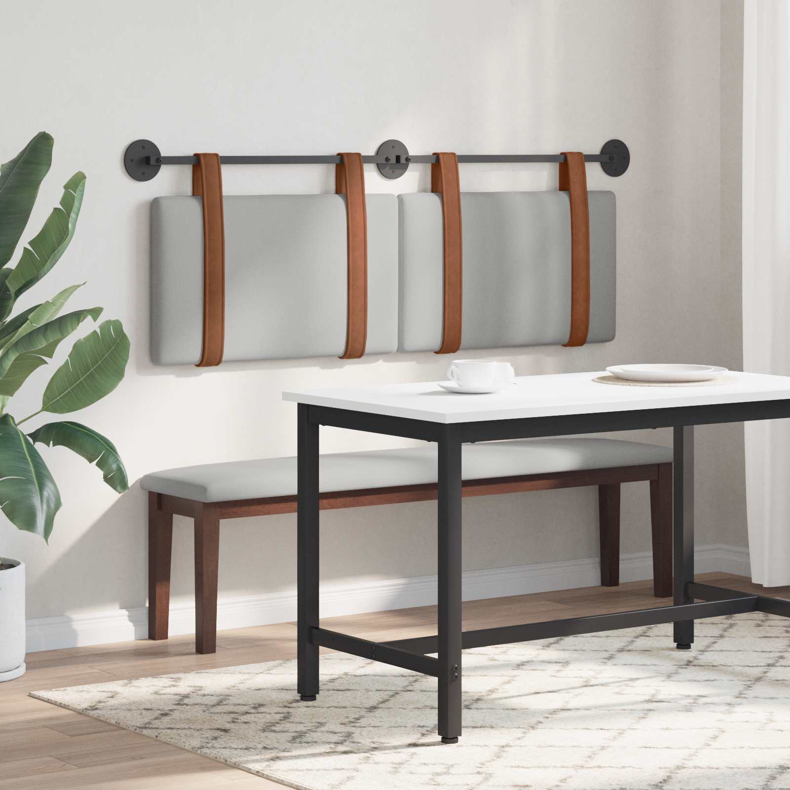 Testata appesa Grigio Nuvola 140 x 40 cm Legno multistrato 42031452