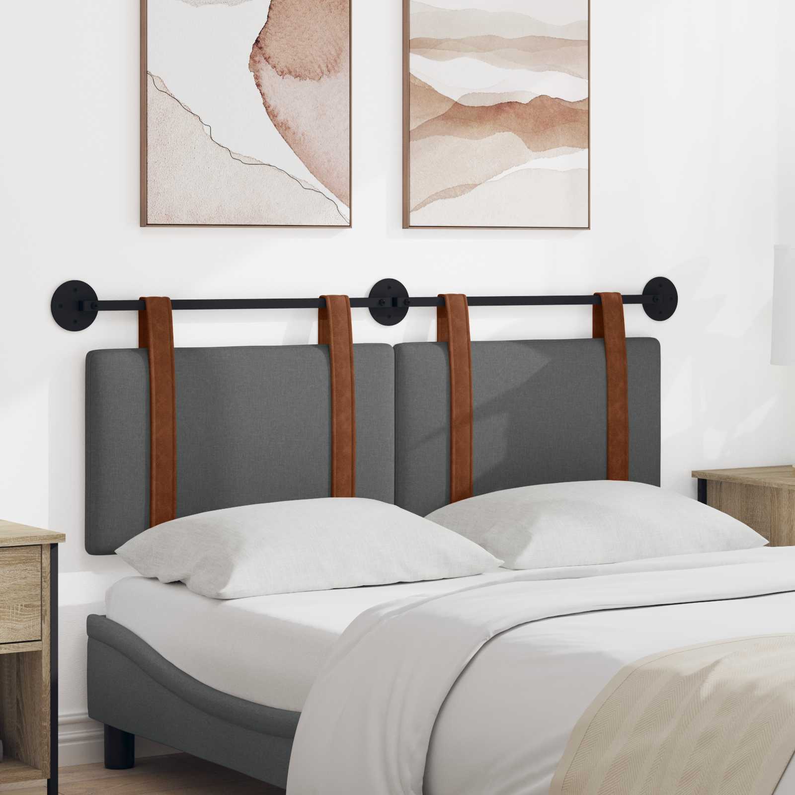 Testata appesa Grigio scuro 140 x 40 cm Legno multistrato 42031454