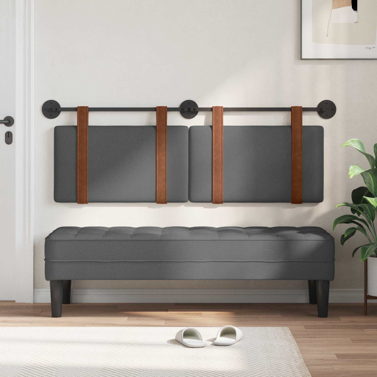 Testata appesa Grigio scuro 140 x 40 cm Legno multistrato 42031454