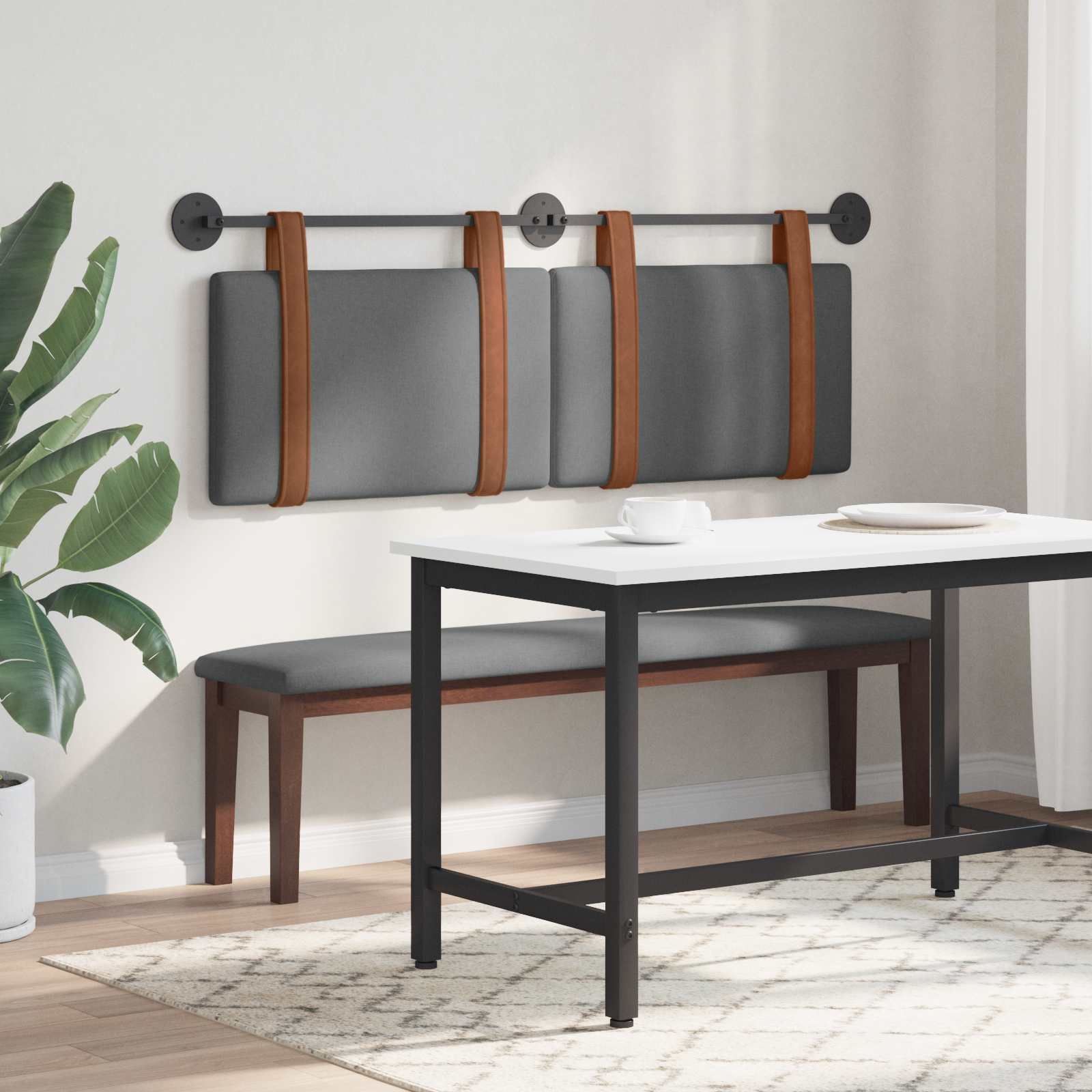 Testata appesa Grigio scuro 140 x 40 cm Legno multistrato 42031454