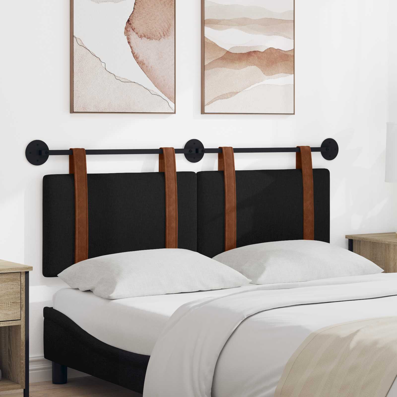Testata appesa Tinta unita Nero 140 x 40 cm Legno multistrato 42031455