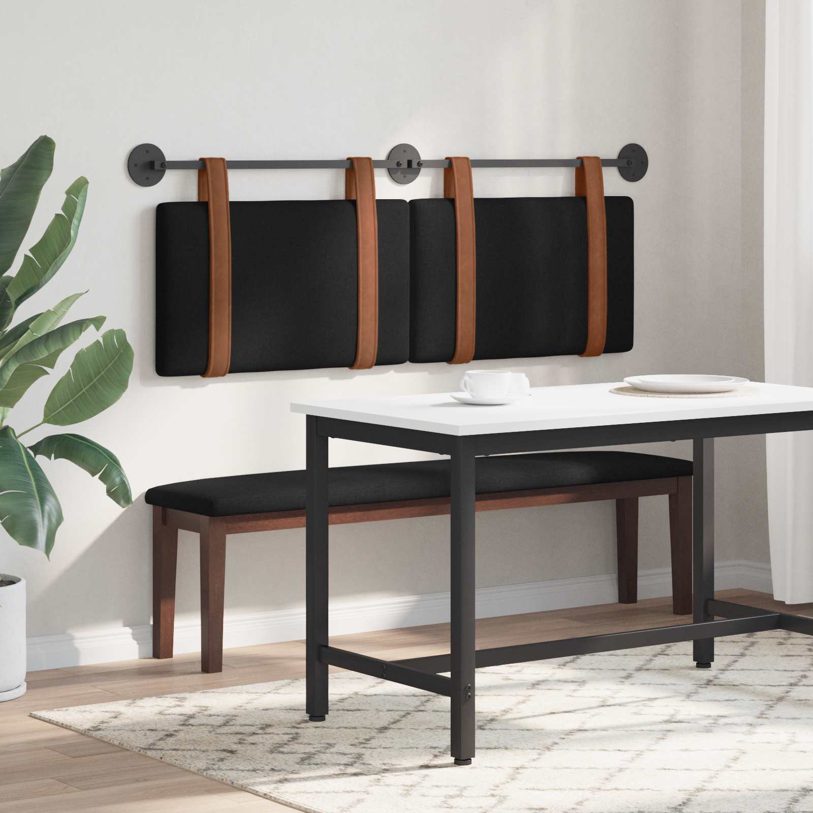 Testata appesa Tinta unita Nero 140 x 40 cm Legno multistrato 42031455