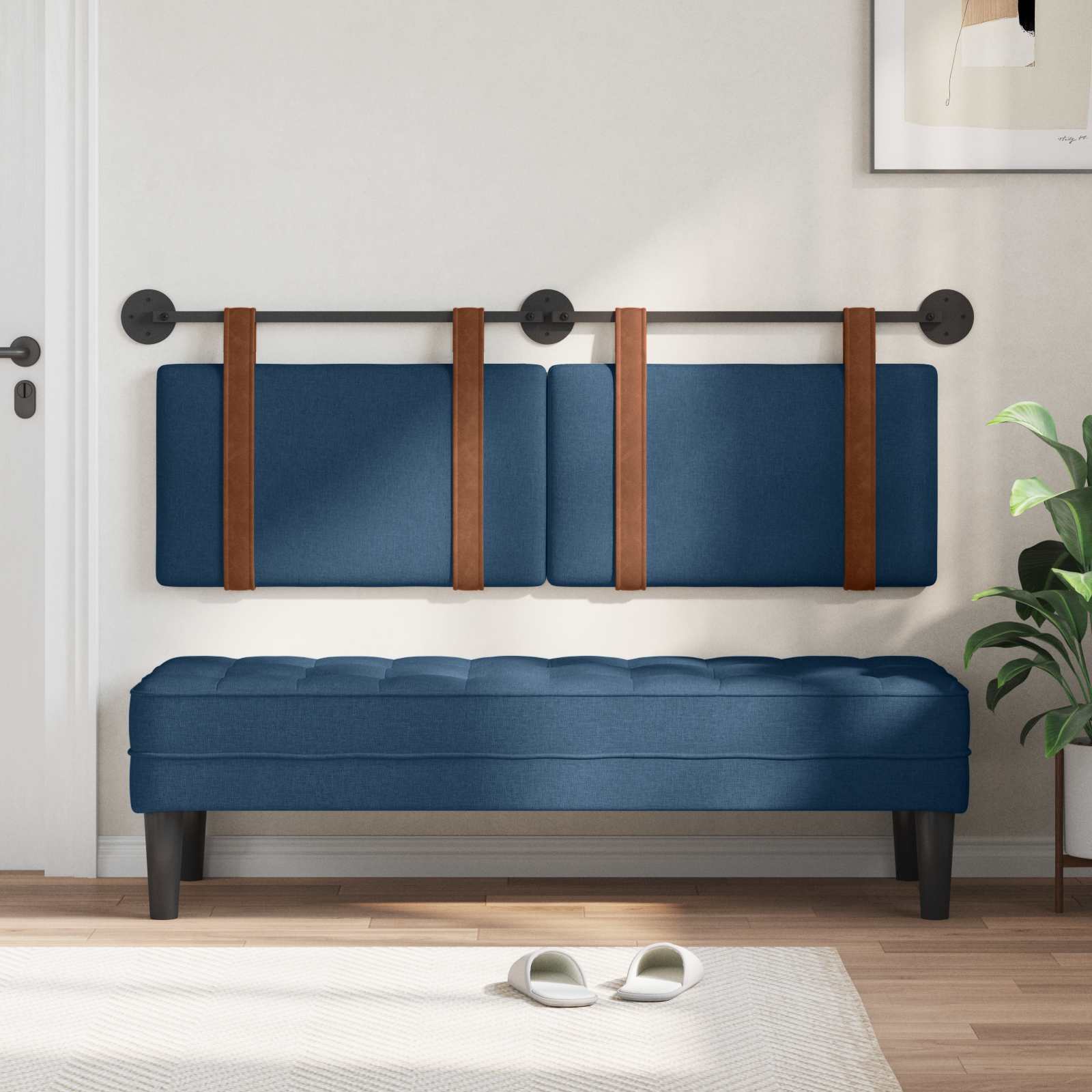 Testata appesa Tinta unita Blu 140 x 40 cm Legno multistrato 42031461